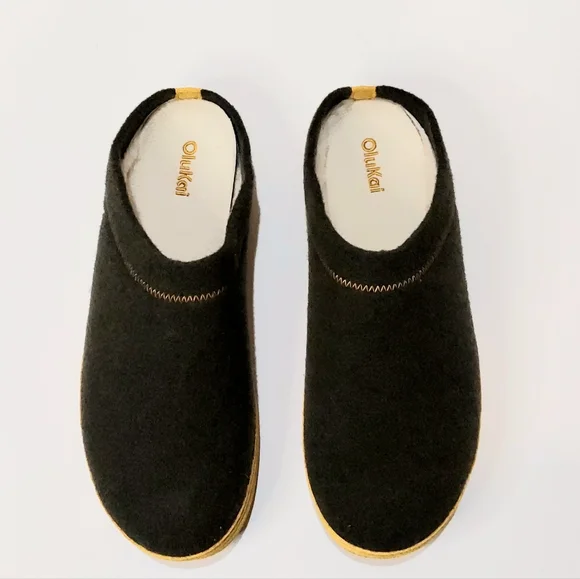 OLUKAI Hāmani Hulu Men's Slippers Mule Sheep Fur Lined Slip On Size 11 M NWOB - Picture 5 of 9